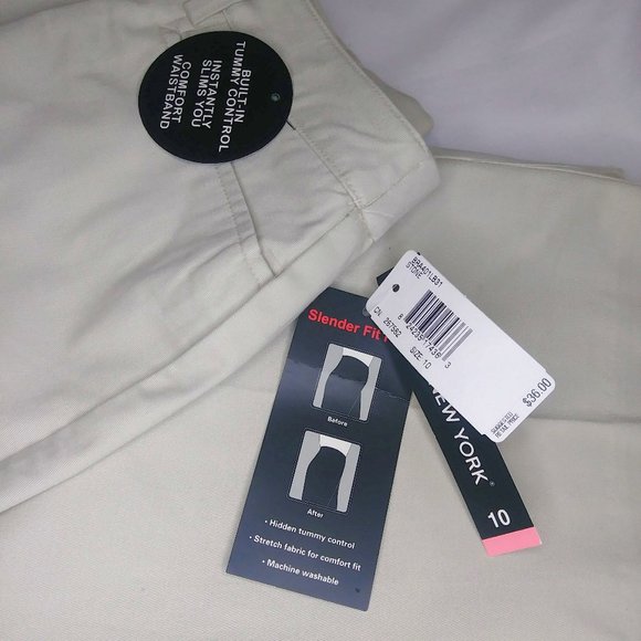 [NWT] BRIGGS NEW YORK tummy control tan capris - Picture 3 of 8